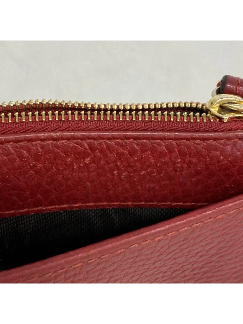 ★SOLD★ Gucci Coin Case GG Marmont Leather Red Gold - Picture 8 of 10